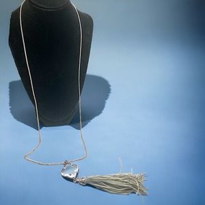 Vintage Napier Pendant Tassel Silver-Tone 36 1/8 Inch Necklace!